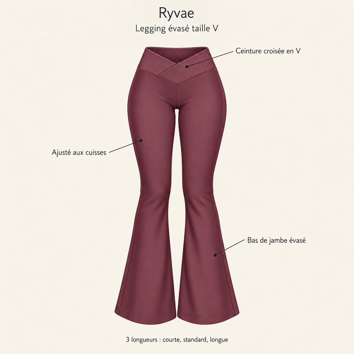 Ryvae — Legging évasé taille V