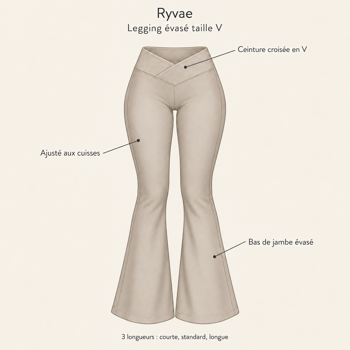 Ryvae — Legging évasé taille V