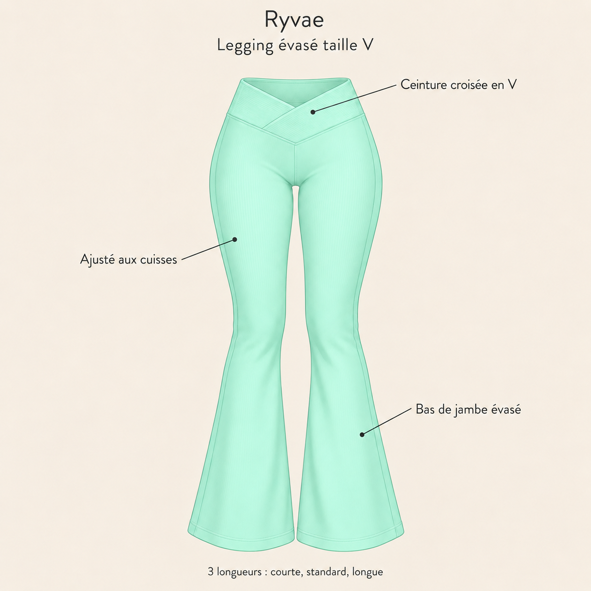 Ryvae — Legging évasé taille V