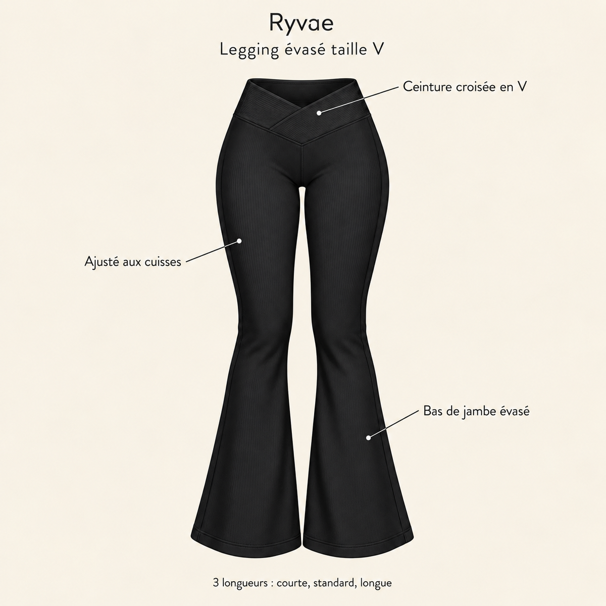 Ryvae — Legging évasé taille V