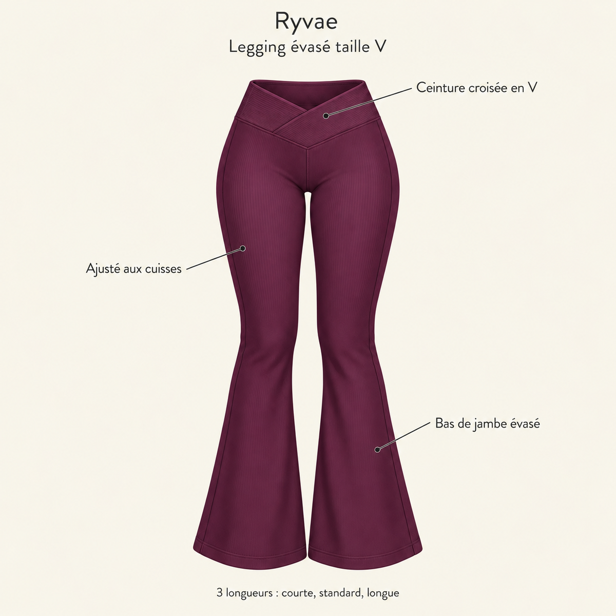 Ryvae — Legging évasé taille V