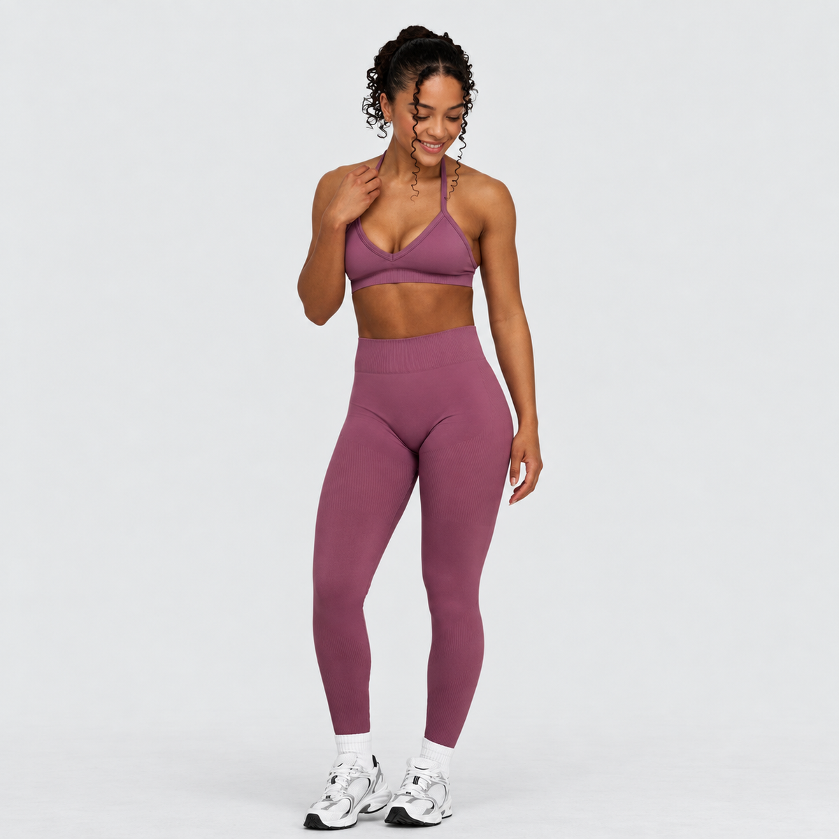 Ryvae — Legging scrunch taille mi-haute en coloris Mauve Orchidée, vue 4