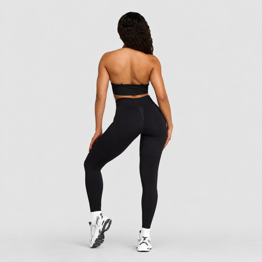 Ryvae — Legging scrunch taille mi-haute en coloris Noir, vue 4