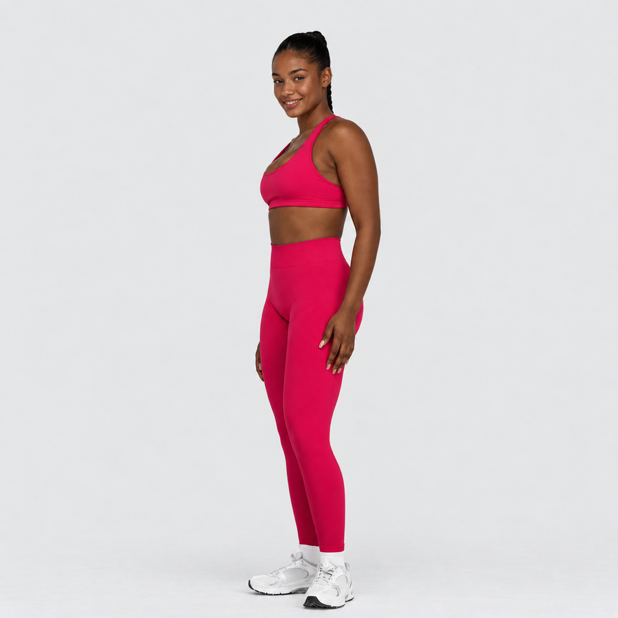 Ryvae — Legging scrunch taille mi-haute en coloris Strawberry, vue 3