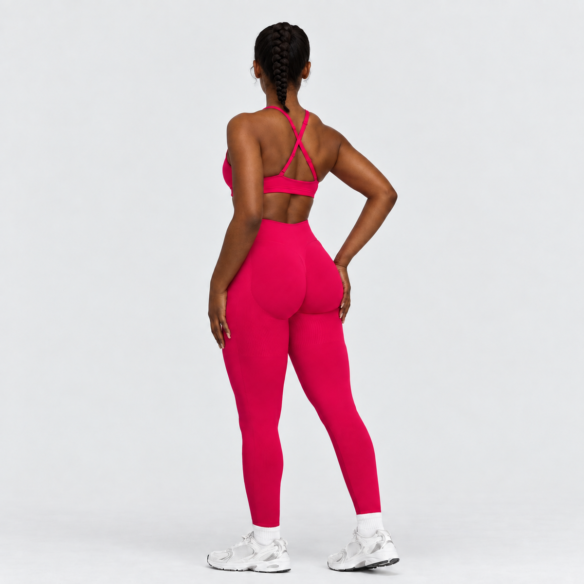Ryvae — Legging scrunch taille mi-haute en coloris Strawberry, vue 4